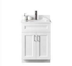 24'' SOLID WOOD VANITY WITH TOP , 2 DOORS