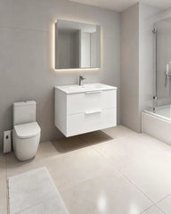 24” x 18.5” Floating Vanity With Top, 2 drawers, 18.5”D