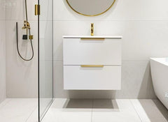 24” x 18.5” Floating Vanity With Top, 2 drawers, 18.5”D