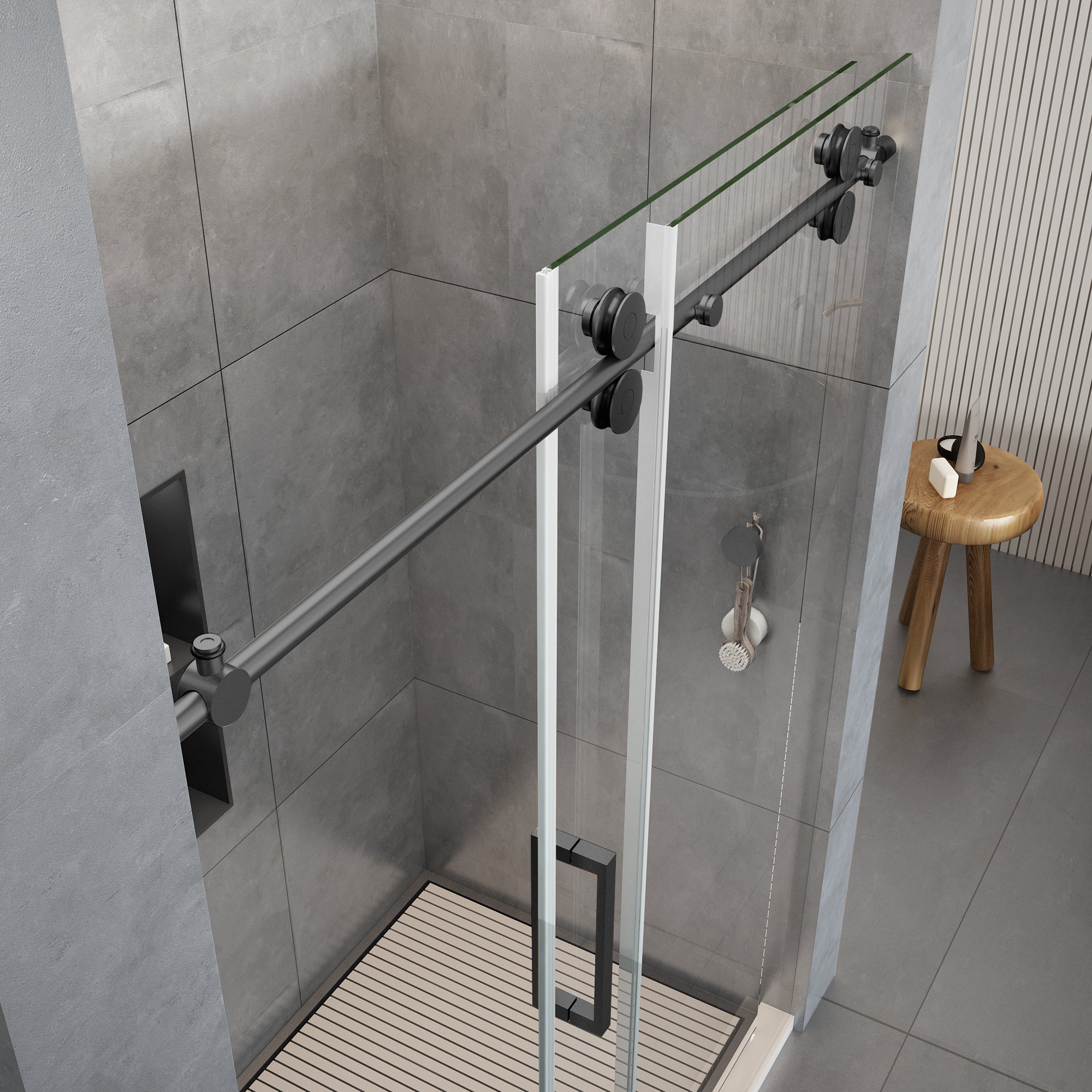 60''X 72'' Frameless  Shower Glass Doors D38