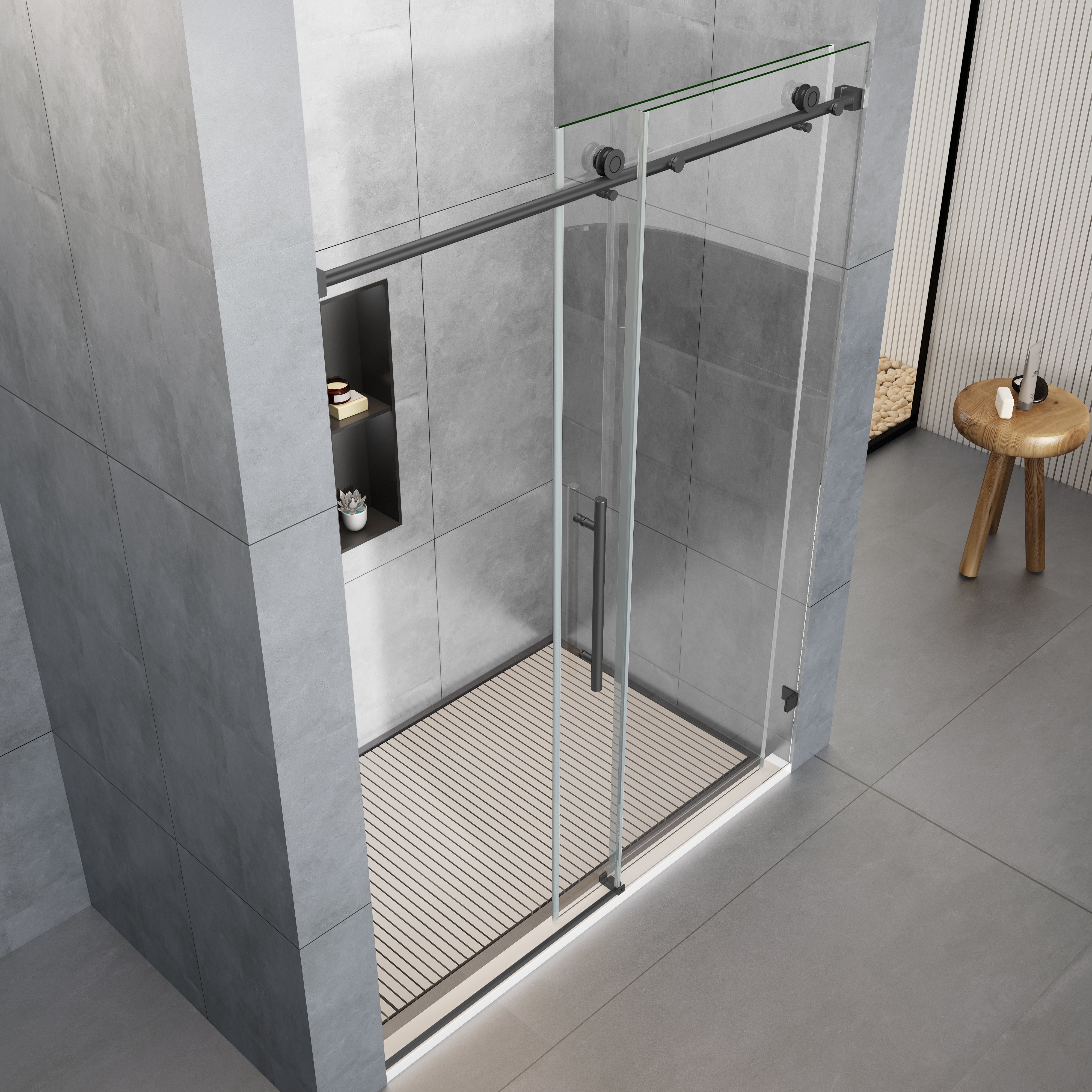 60''X 72'' Frameless  Shower Glass Doors D38