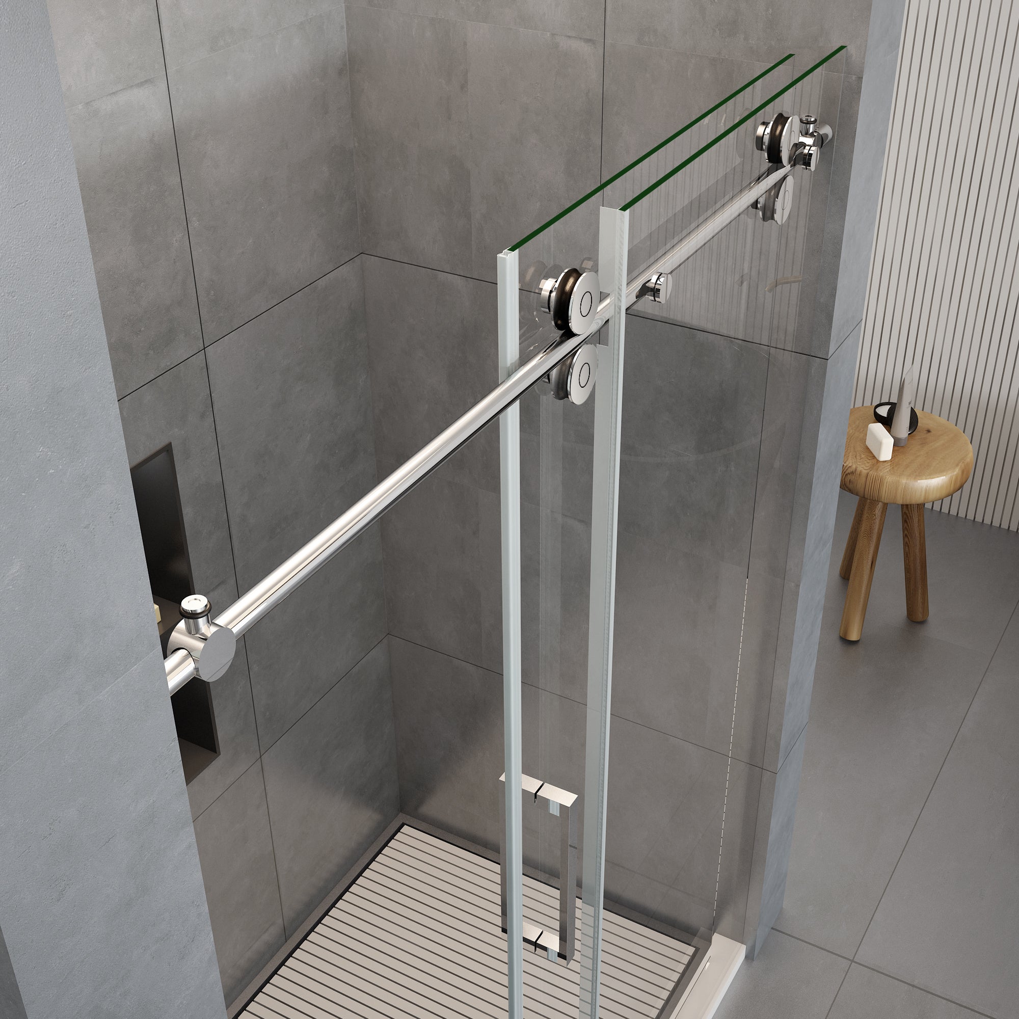 60''X 72'' Frameless  Shower Glass Doors D38