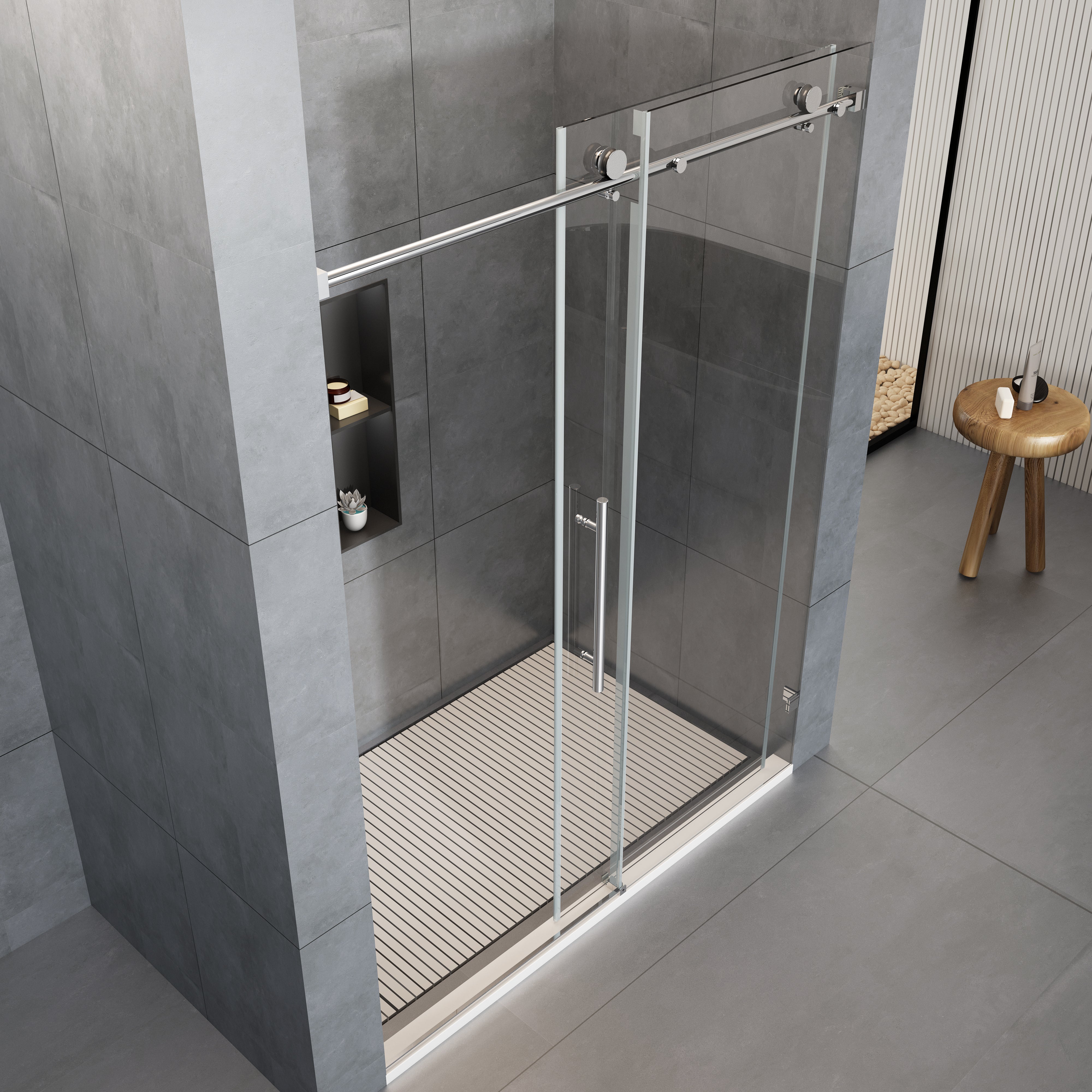 60''X 72'' Frameless  Shower Glass Doors D38