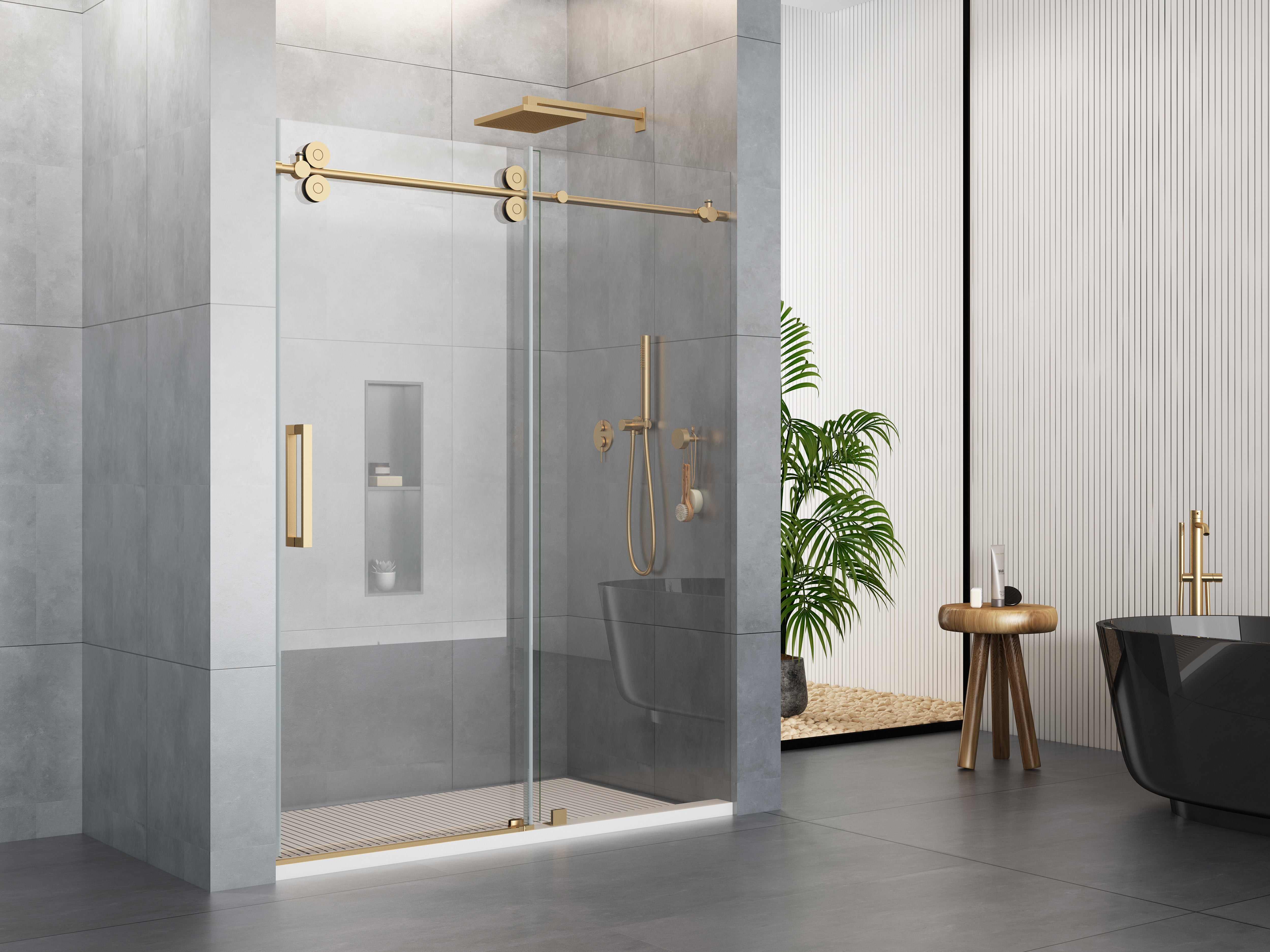 60''X 72'' Frameless  Shower Glass Doors D38
