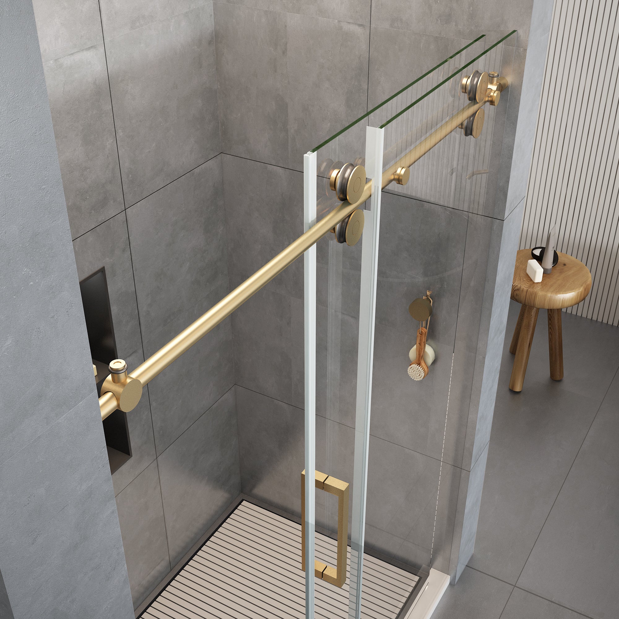 60''X 72'' Frameless  Shower Glass Doors D38