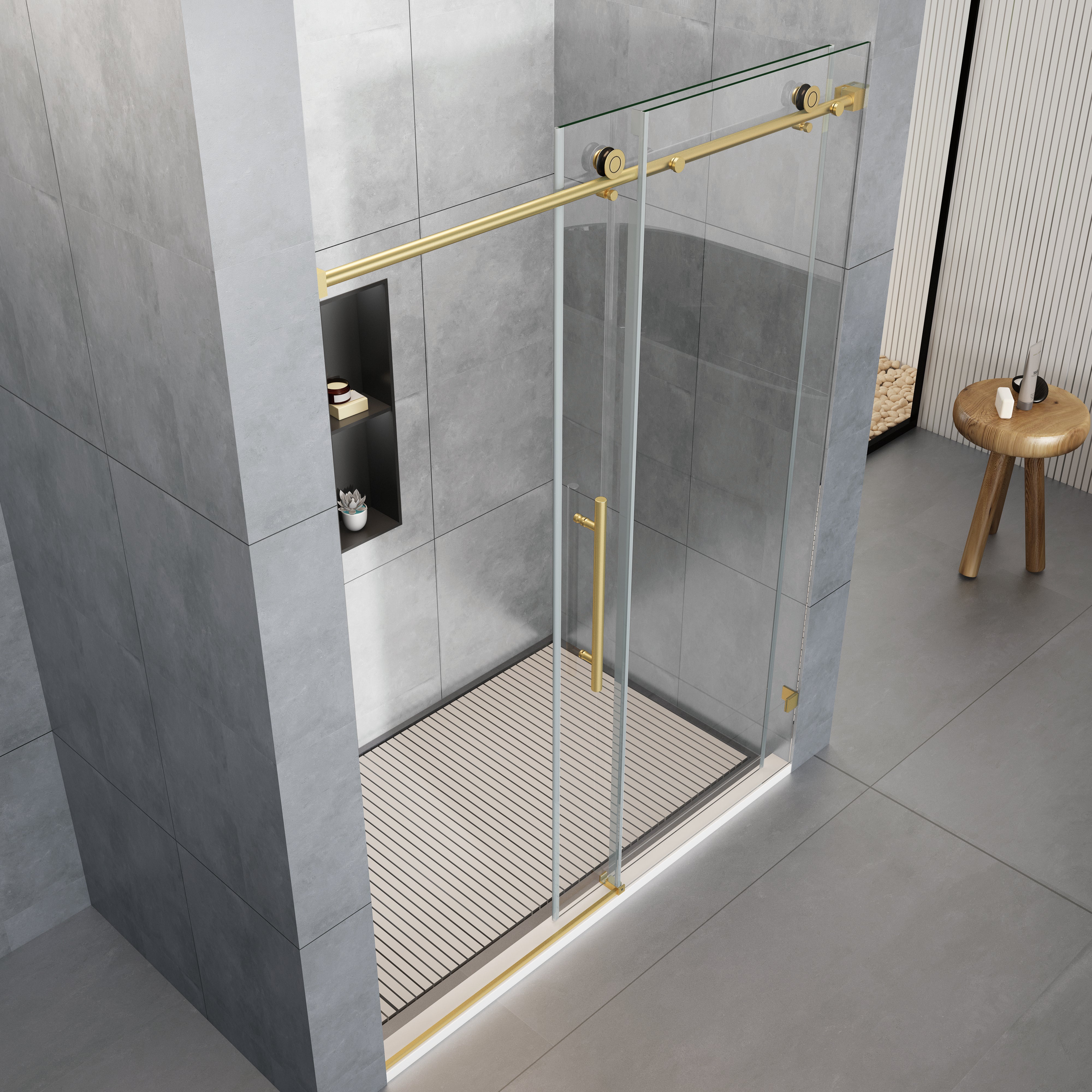 60''X 72'' Frameless  Shower Glass Doors D38